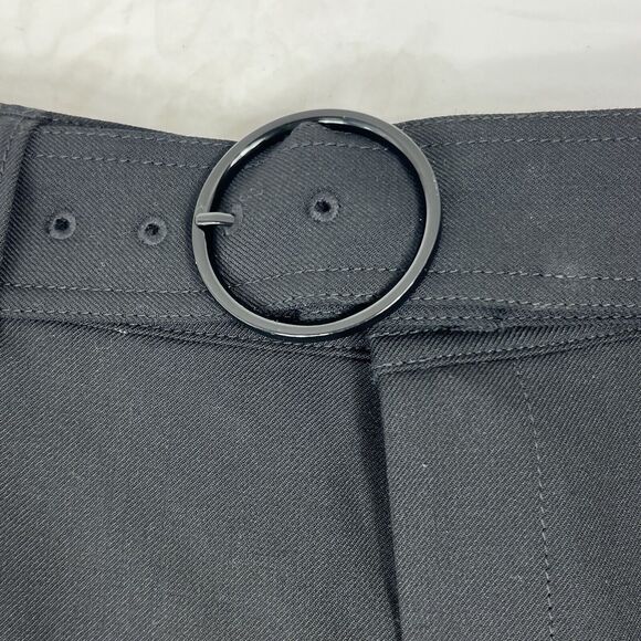 Club Monaco Black Enamel Ring Wool Blend Pants 6 NWT Ankle Straight - Picture 3 of 16